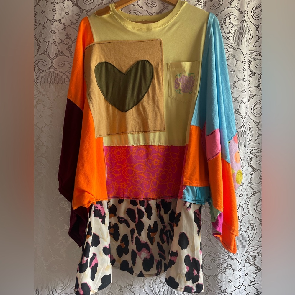 SOUTHERN SHIRT CO. Shein Women’s S Colorblock Patchwork Boho Oversized Tunic Top